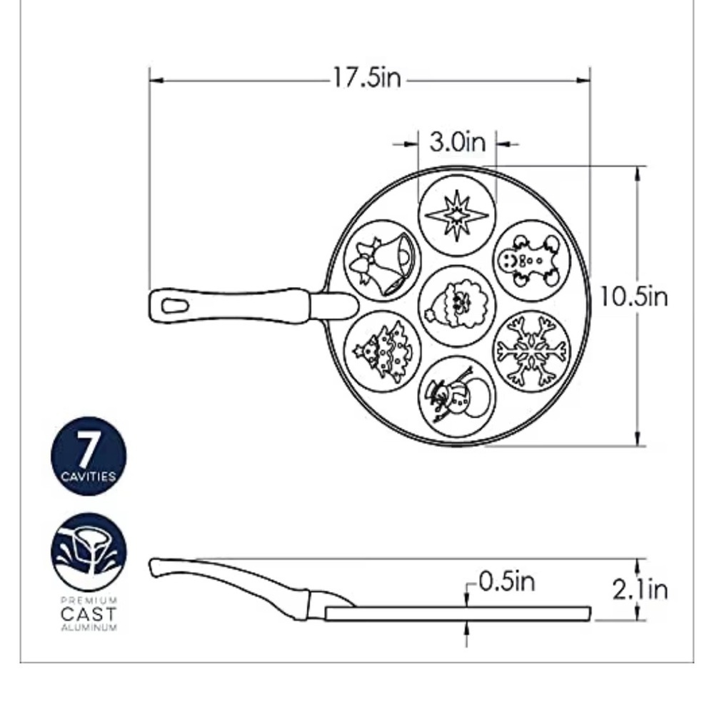 Nordicware Christmas holiday Pancake Pan - Picture 3 of 6